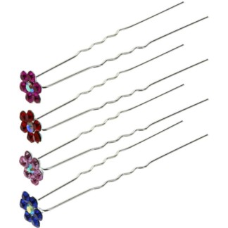 Bridal Hair Pins Ornament, Flower & Diamante Pin, 20/Tub