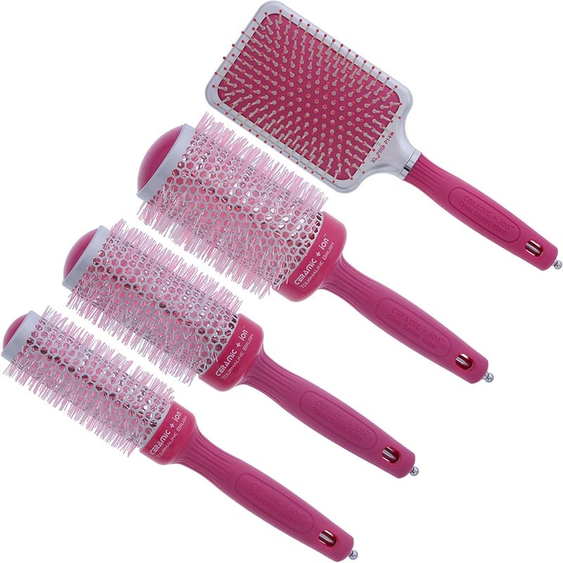 Olivia Garden Ceramic + Ion Thermal Breast Cancer Awareness Brush Collection