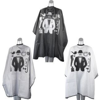 Barber Cape Stripes with Centre Gentleman Design, Studs