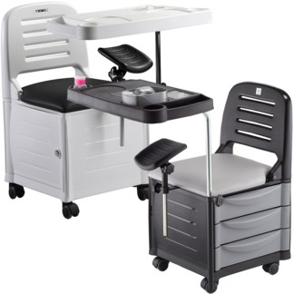 Stool Veneza Manicure/Pedicure, Tray, Legrest & Storage