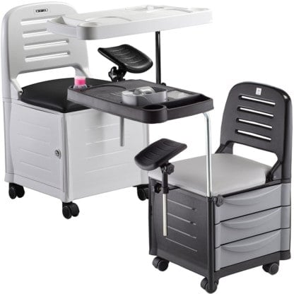 Stool Veneza Manicure/Pedicure, Tray, Legrest & Storage