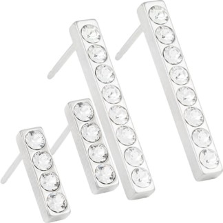 Blomdahl Natural Titanium Earrings - Brilliance Straight Crystal