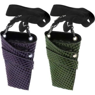 Scissor Pouch Shiny & Textured with Strap, Empty