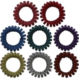 Hair Elastics Telephone Cord, Coloured, 10/Pack