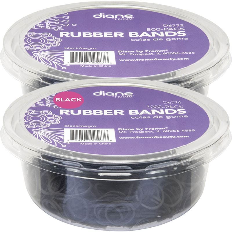 Diane Head & Pony Tail Holders - Rubber Bands Bin, Black