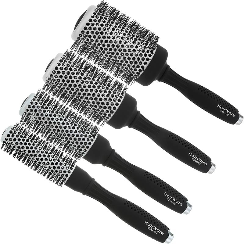 Hairware Round Silver Ceramic Coating Brush Collection
