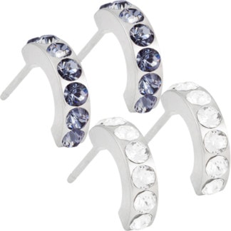 Blomdahl Natural Titanium Earrings - Brilliance Curved