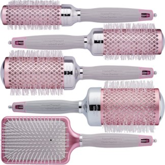 Olivia Garden NanoThermic Ceramic + Ion Breast Cancer Awareness Pink & Grey Brush Collection
