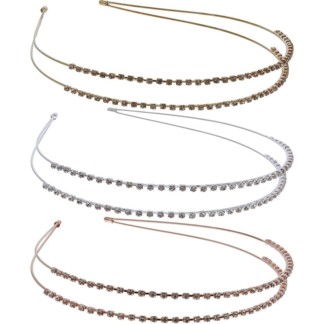 Bridal Hair Accessory Alice Headband Double Row with Strass