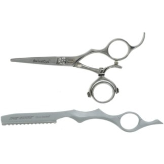 Olivia Garden SwivelCut Offset Deal: Scissor, Razor & Zipper Case, 5.0 inch