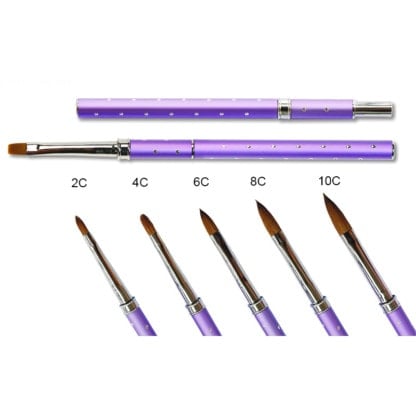 Nail Brush Acrylic with Brown Bristles