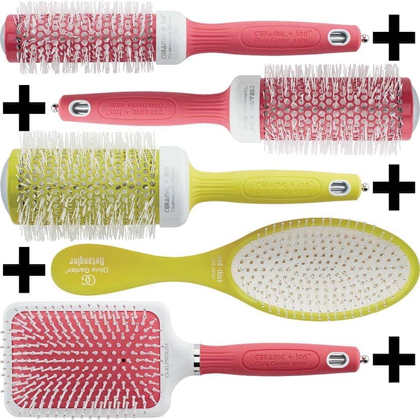 Olivia Garden Ceramic + Ion Thermal Haute Tropix Brush Set: 5 Brushes