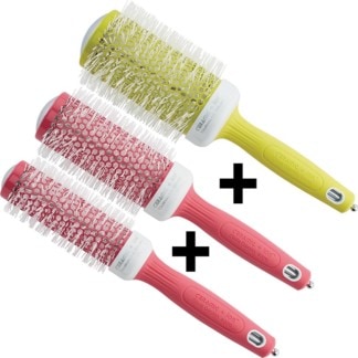 Olivia Garden Ceramic + Ion Thermal Haute Tropix Brush Set: 3 Brushes