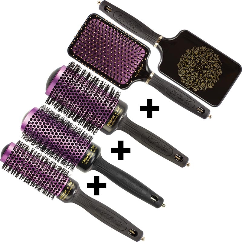 Olivia Garden Ceramic + Ion Thermal Boho Chic Brush Set: 4 Brushes