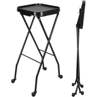 Trolley with Foldable Tray, Black