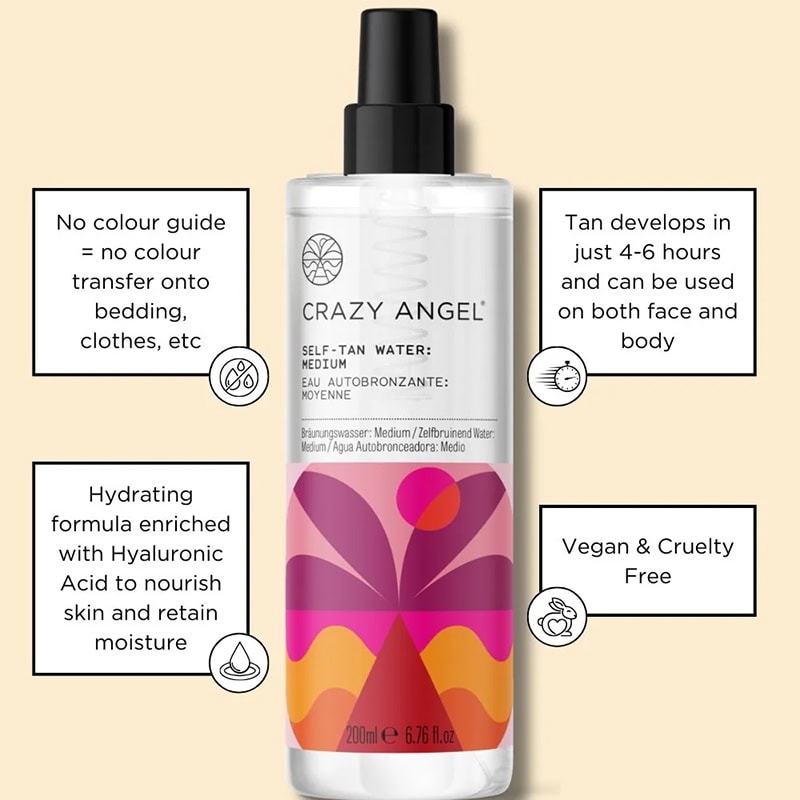 Crazy Angel Self-Tan Water: Medium, 200ml - Image 2