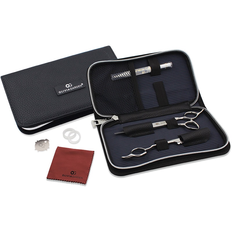 Olivia Garden FineCutPRO Offset Scissor with Case & Sleek Razor