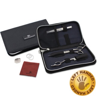 Olivia Garden FineCutPRO Left-Handed Offset Scissor with Case & Sleek Razor