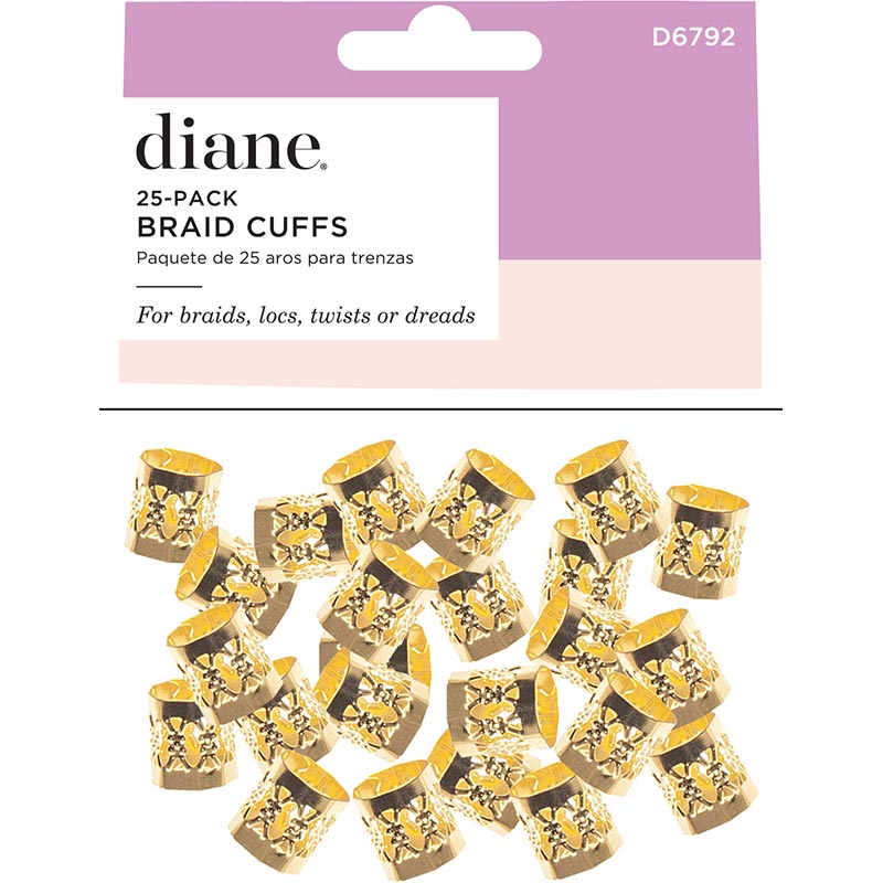 Diane Braid Cuffs, Gold, 25/Pack