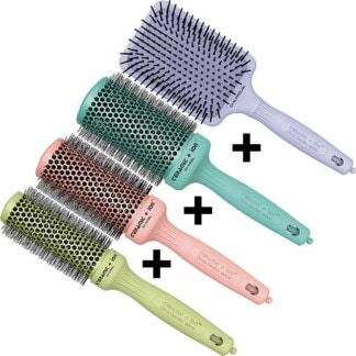 Olivia Garden Ceramic + Ion Thermal Blossom Brush Set: 4 Brushes