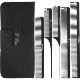 Carbon Comb Set with 5 Combs & Pouch