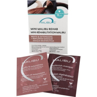 Malibu C Mini Malibu Rehab Wefts & Extensions Pack, 2 Treatment Sachets