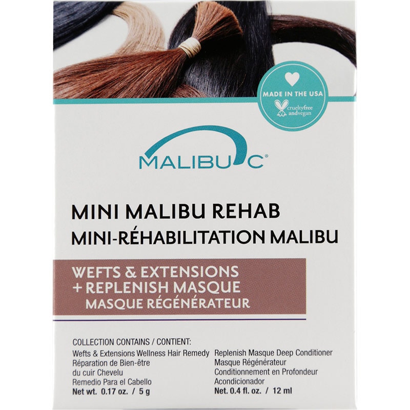 Malibu C Mini Malibu Rehab Wefts & Extensions Pack, 2 Treatment Sachets - Image 2