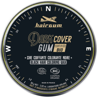 Hairgum Dark Cover Gum Black Hair Coloring Wax Certified Organic, 80g