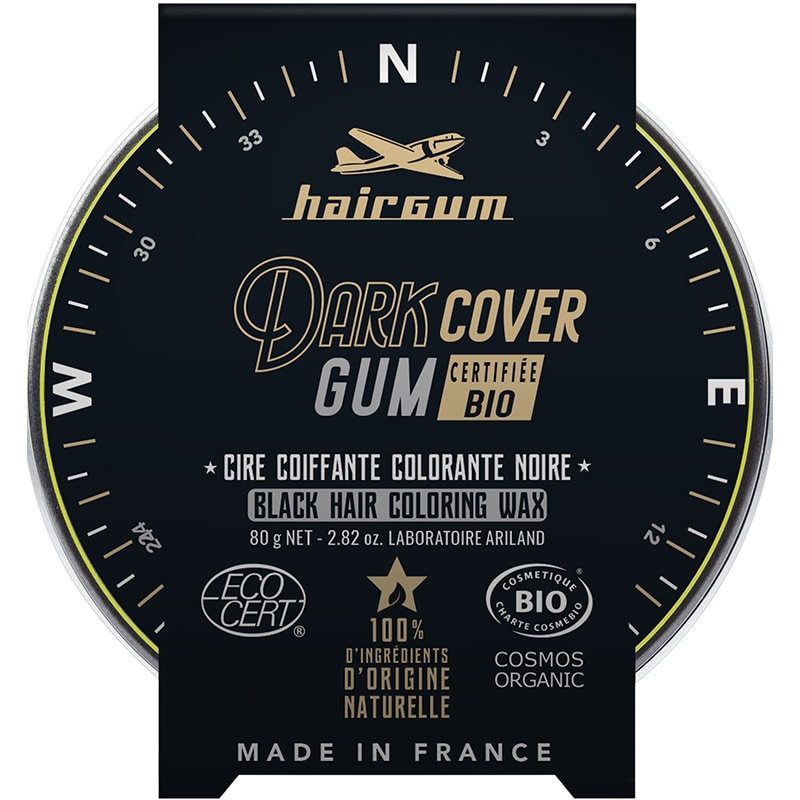 Hairgum Dark Cover Gum Black Hair Coloring Wax Certified Organic, 80g - Image 2