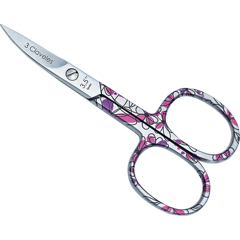 3Claveles Nail Scissor Pink Floral, 9cm