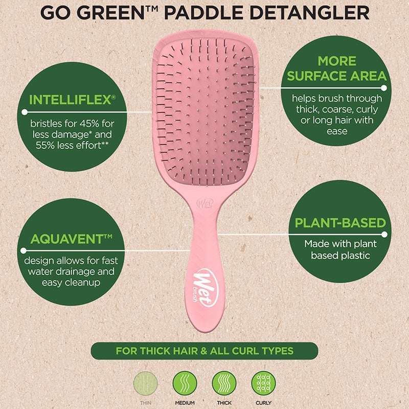 WetBrush Go Green Thick Hair Paddle Detangler - Image 3