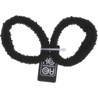 Hair Elastics Ribbed Rings Black, 2/Pack