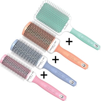 Olivia Garden Ceramic + Ion Thermal Pastels Brush Set: 4 Brushes