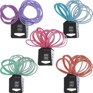 Hair Elastics Smooth & Ribbed, 11 Pieces