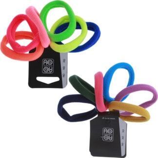 Hair Elastics, Assorted Colours, 6 Pieces