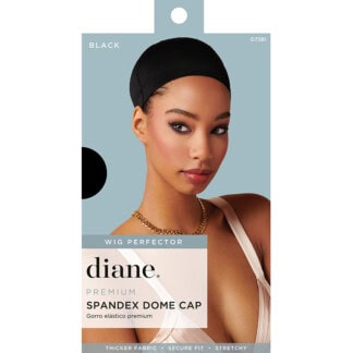 Diane Premium Spandex Dome Cap, Black