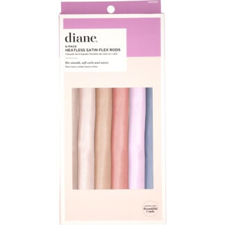 Diane Heatless Satin Flex Rods, 19 x 250mm, Assorted Colours, 6/Pack