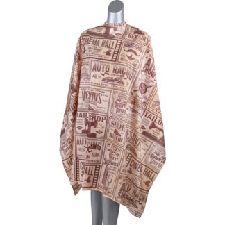 Barber Cape Light Brown with Men's Hobbies, Studs