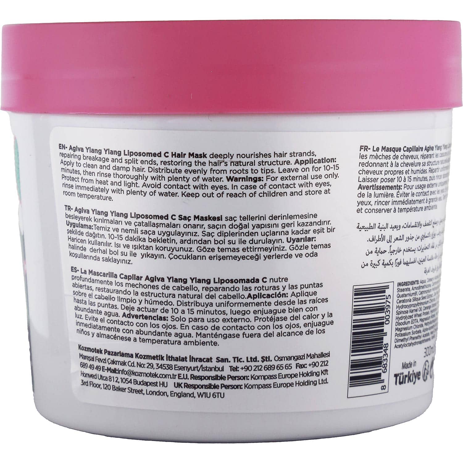 Agiva Ylang Ylang Liposomed C Pro Care Hair Mask for Extremely Damaged & Lifeless Hair, 300ml - Image 2