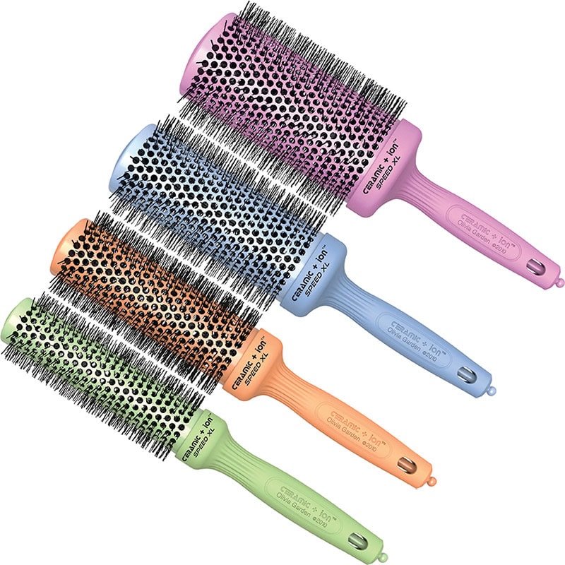 Olivia Garden Ceramic + Ion Speed XL Long Barrel Blossom Brush Collection