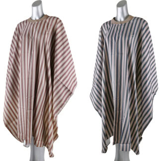 Barber Cape Stripes with Silicone Collar, 140 x 150cm, Hooks