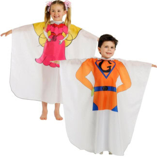 Kids Cape White with Characters, Hook & Loop