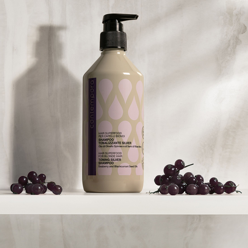 Contempora Hair Superfood for Blonde Hair Toning Silver Shampoo, 500ml - Image 2
