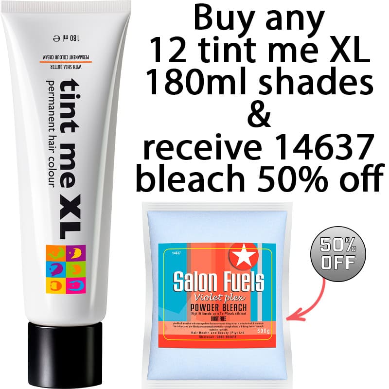 tint me XL & Salon Fuels Violet Plex Powder Bleach Special