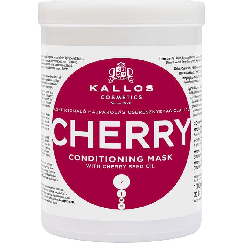 Kallos Cherry Conditioning Hair Mask with Cherry Seed Oil, 1 Litre