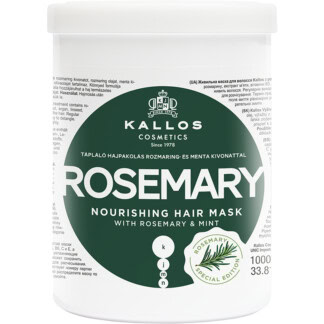 Kallos Rosemary Nourishing Hair Mask with Rosemary & Mint, 1 Litre