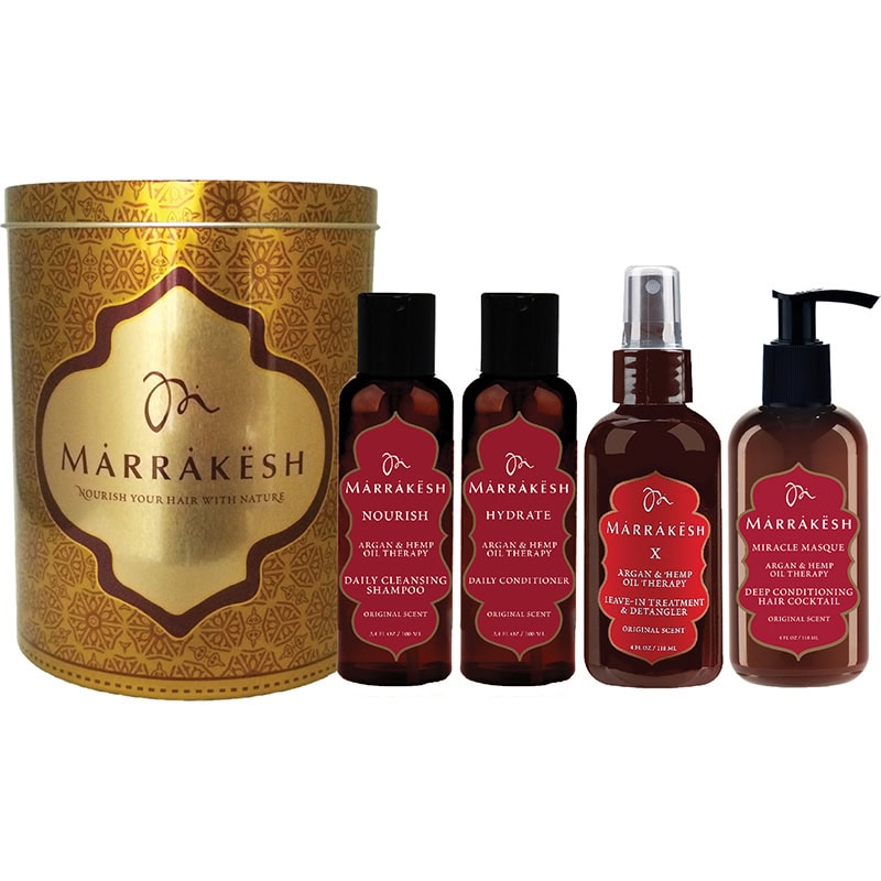 Marrakesh Hair Care Tin Set, 4 Pieces