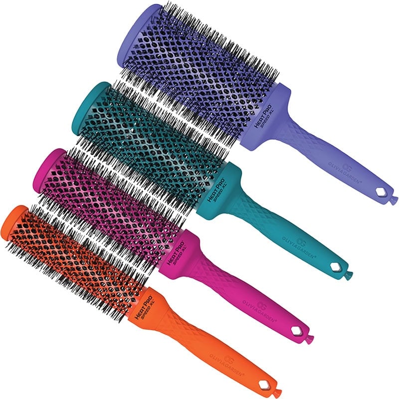 Olivia Garden HeatPro Ceramic + Ion Orchid Speed XL Long Barrel Brush Display: 12 Brushes & Stand - Image 2