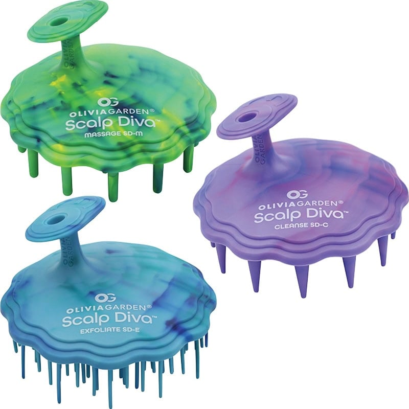 Olivia Garden Scalp Diva Brush Display: 9 Brushes & Stand - Image 2